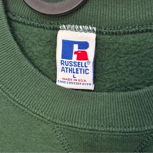 Russell Athletic Dark Green Crewneck Sweater Vintage - Picture 4 of 9